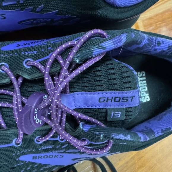 Brooks Men's Ghost 13 shoes Black / Purple Size 8 Medium - Picture 10 of 11